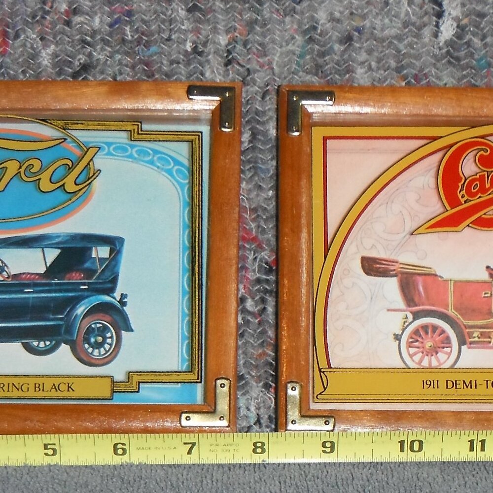 TWO 5"X7" WALLACE BERRIE PICTURES 1911 CADILLAC "THIRTY" & 1925 FORD TOURING